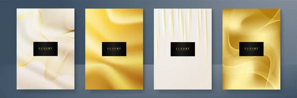 Современный Дизайн Обложки Роскошной Золотой Линии Золотая Абстрактная Линия Премиум — стоковый вектор
