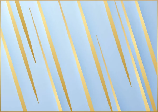 Abstract Licht Blauwe Achtergrond Met Gouden Lijn Golvende Lijn — Stockvector