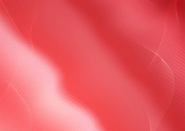 Fondo Rojo Claro Abstracto Con Formas Curva Onda Línea — Vector de stock