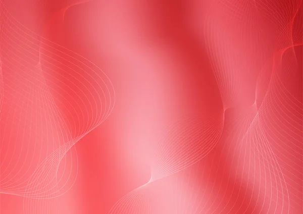 Abstrakter Hellroter Hintergrund Mit Linienwellenkurvenformen — Stockvektor