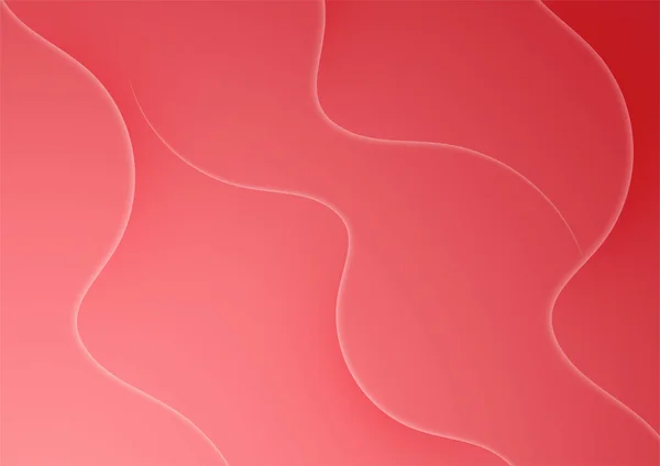 線の波形曲線の形状を持つ明赤色の背景 — ストックベクタ