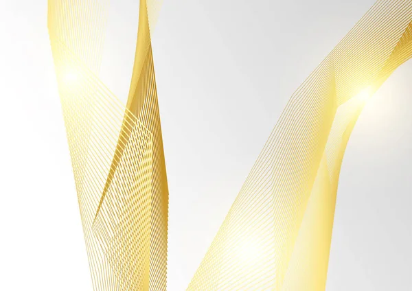 Абстрактный Роскошный Золотой Белый Фон Линиями Волнами Блестящими Кривыми Линиями — стоковый вектор