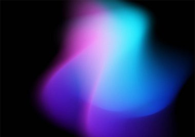 Mavi mor aurora dokusuyla soyut, bulanık, hologram gramlı, gradyan arkaplan. Soyut teknoloji sıvı dalgalı şekiller fütüristik afişler. Aurora ile parlayan vektör