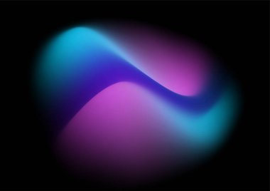 Mavi mor aurora dokusuyla soyut, bulanık, hologram gramlı, gradyan arkaplan. Soyut teknoloji sıvı dalgalı şekiller fütüristik afişler. Aurora ile parlayan vektör