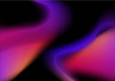 Siyah arkaplanda aurora deseni olan pembe mor turuncu eğimli arkaplan