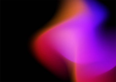 Siyah arkaplanda aurora deseni olan pembe mor turuncu eğimli arkaplan