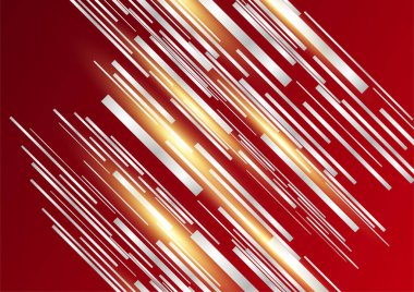 Çizgi şekilli soyut koyu kırmızı ve altın arkaplan