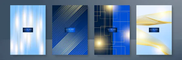 Abstrait Bleu Ligne Direction Métallique Luxe Chevauchement Design Moderne Futuriste — Image vectorielle