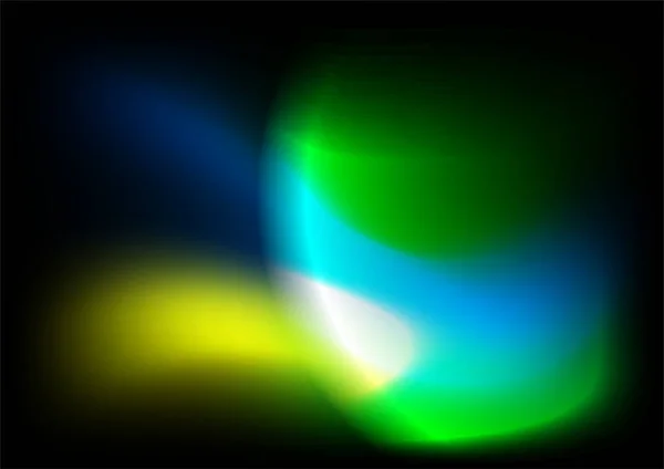 Abstrakter Verschwommener Hintergrund Mit Grün Gelb Orangefarbenem Farbverlauf Und Polarlichtern — Stockvektor