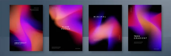 Fluid Blurred Gradient Background Vector Modern Minimal Style Posters Colorful — Stock Vector