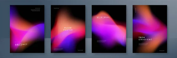 Fluid Disblred 기울기 현대적 최소한의 스타일의 포스터에 다채롭고 기하학적 오로라 — 스톡 벡터
