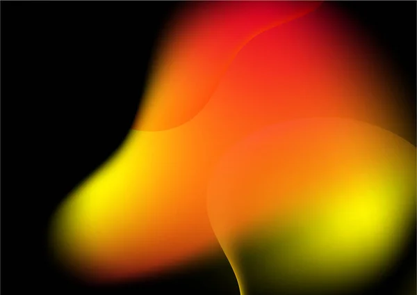 オーロラの形をした赤オレンジ色の黄火の質感を持つ抽象的なグラデーション背景 — ストックベクタ