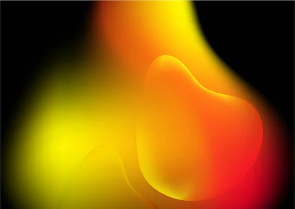 带极光火灾形状的深红色黄色渐变背景在黑色背景下 — 图库矢量图片