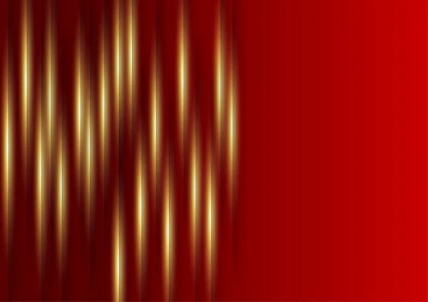 Abstrakter Dunkelroter Und Goldener Hintergrund Mit Linienformen — Stockvektor