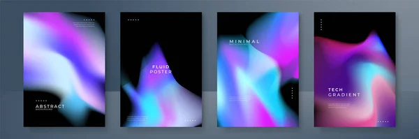 Blurred Blue Pink Purple Gradient Backgrounds Set Modern Abstract Blurred — Archivo Imágenes Vectoriales