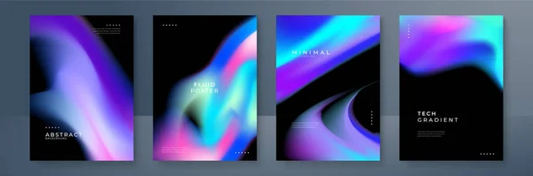 Cubierta Diseño Gradiente Conjunto Con Borroso Gradiente Aurora Color Abstracto — Archivo Imágenes Vectoriales