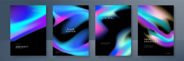 Couverture Dégradé Ensemble Avec Dégradé Flou Aurore Couleur Abstraite Conception — Image vectorielle