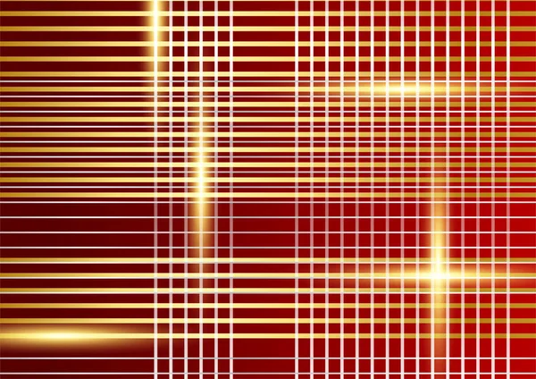 Abstrakter Dunkelroter Und Goldener Hintergrund Mit Linienformen — Stockvektor
