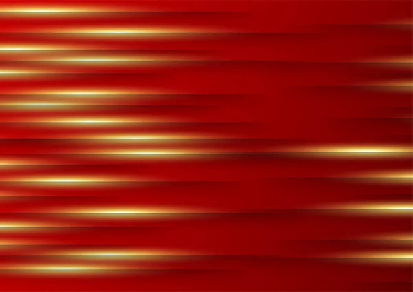Abstracte Donkerrode Gouden Achtergrond Met Lijnvormen — Stockvector