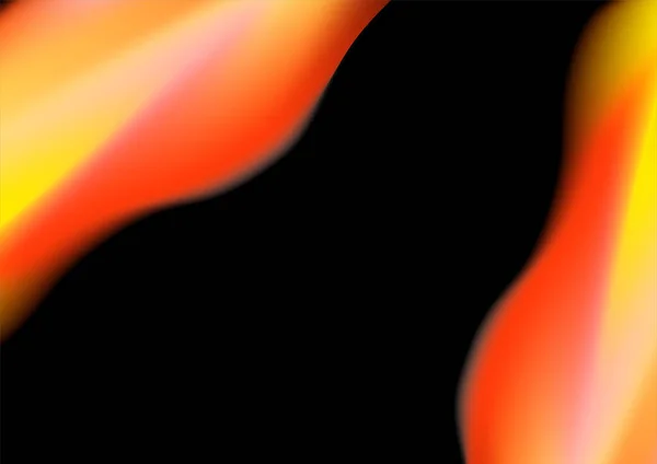 Abstrakte Orangefarbene Farbverläufe Verwischen Hintergrund Auf Schwarzem Hintergrund — Stockvektor