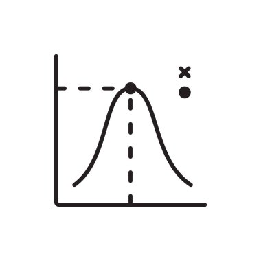 Siyah özet biçimli ortalama bir veri yönetim simgesi. grafik, büyüme, veri, analiz, istatistik, yukarı, diyagram. Vektör illüstrasyonu