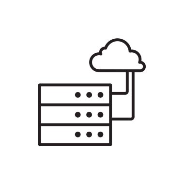 Siyah ana hatlı Büyük Veri yönetim simgesi. Bilgi, analiz, analitik, ağ, dijital, veritabanı, depolama. Vektör illüstrasyonu
