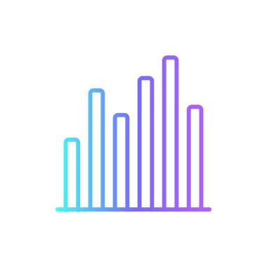 Mavi duoton tarzlı Bar Data yönetim simgesi. Büyüme, grafik, grafik, diyagram, istatistik, analitik, kâr. Vektör illüstrasyonu
