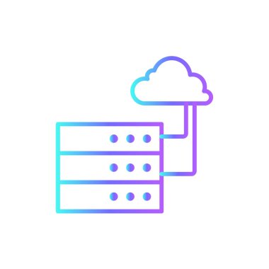 Mavi duoton tarzlı Büyük Veri yönetim simgesi. Bilgi, analiz, analitik, ağ, dijital, veritabanı, depolama. Vektör illüstrasyonu