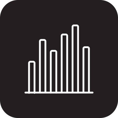 Siyah doldurulmuş satır biçimine sahip çubuk veri yönetim simgesi. Büyüme, grafik, grafik, diyagram, istatistik, analitik, kâr. Vektör illüstrasyonu