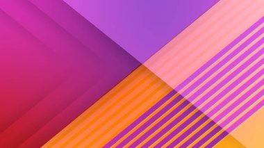 Modern 3d turuncu, mor, soyut arkaplan çizgiler ve kare şekillendirme rengi. Sunum, afiş, kapak, web, el ilanı, kart, poster, duvar kağıdı, doku için vektör illüstrasyon tasarımı
