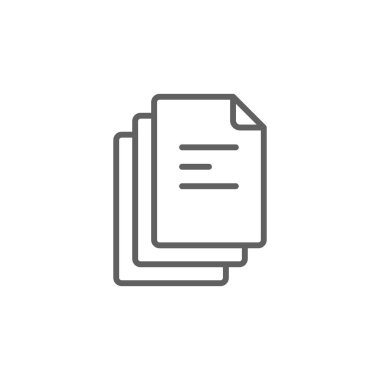 Siyah çizgili Veri Yönetimi simgesi. belge, sözleşme, dosya, rapor, not, form, anlaşma. Vektör illüstrasyonu