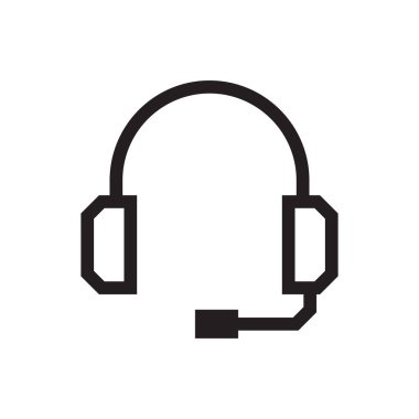 Siyah çizgili müşteri hizmetleri ikonu. Merkez, internet, iletişim, bilgi, asistan, tele pazarlama, bilgi. Vektör illüstrasyonu