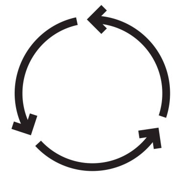 Siyah ana hatlı Çember İş simgesi. İnternet, teknoloji, yuvarlak, medya, yönetim, bilgi, iletişim. Vektör illüstrasyonu