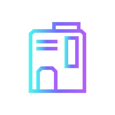 Hardisk Business simgesi, mavi duotone stili. Bilgisayar, teknoloji, hafıza, işlemci, donanım, işlemci, kart. Vektör illüstrasyonu