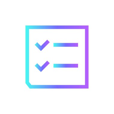 Kontrol listesi mavi duoton stili iş simgesi. Çek, belge, test, not, form, anlaşma, rapor. Vektör illüstrasyonu