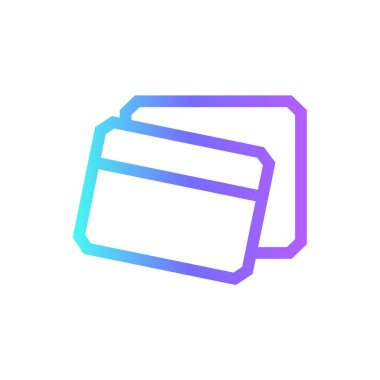Mavi duotone tarzında kredi kartı işi simgesi. Banka, finans, para, banka, ödeme, ATM. Vektör illüstrasyonu