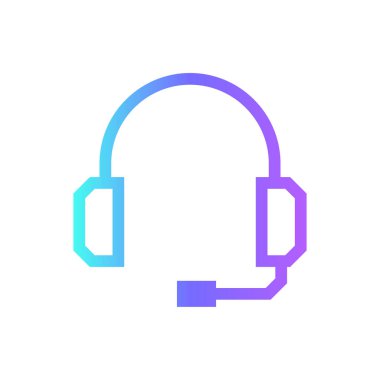 Müşteri hizmetleri ikonu mavi duoton tarzında. Merkez, internet, iletişim, bilgi, asistan, tele pazarlama, bilgi. Vektör illüstrasyonu