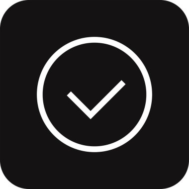 Siyah çizgili iş simgesini işaretleyin. Kontrol işareti, tamam, evet, doğru, düğme, başarı, doğru. Vektör illüstrasyonu