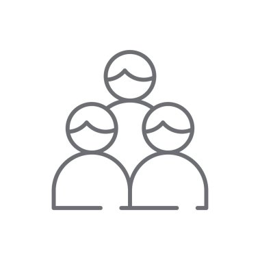 Siyah çizgili takım iş ikonu. Takım çalışması, insanlar, ortaklık, grup, kişi, toplantı, iletişim. Vektör illüstrasyonu