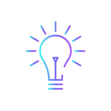 Mavi duoton stili bir fikir simgesi. yaratıcı, yenilik, ampul, konsept, teknoloji, lamba, yaratıcılık. Vektör illüstrasyonu