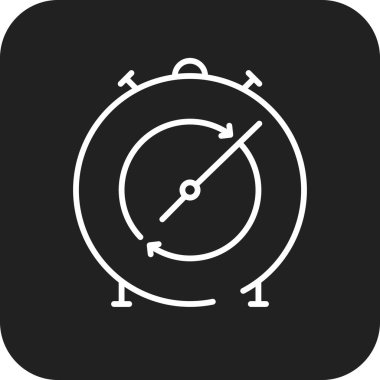 Siyah çizgi biçimli zamanlayıcı simgesi. Zaman, saat, saat, kronometre, hız, saat, alarm. Vektör illüstrasyonu