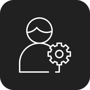 Siyah doldurulmuş çizgi tarzıyla yönetici iş simgesi. Yönetim, takım, strateji, iş, insanlar, kişi, lider. Vektör illüstrasyonu