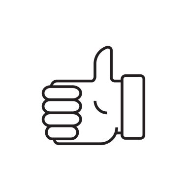 Siyah hatlı bir iş ikonu gibi. Sosyal, ağ, tamam, parmak, güzel, baş parmak, aşk. Vektör illüstrasyonu