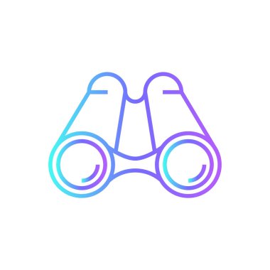 Dürbün, mavi duoton tarzında bir iş simgesi. araç, ekipman, navigasyon, optik, zoom, saat, casus. Vektör illüstrasyonu