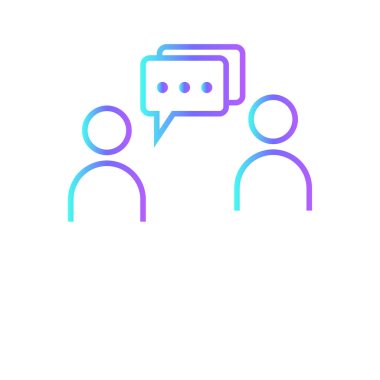 Mavi duoton tarzı iletişim ikonu. İnternet, teknoloji, iletişim, mesaj, sosyal, arayüz, takım. Vektör illüstrasyonu