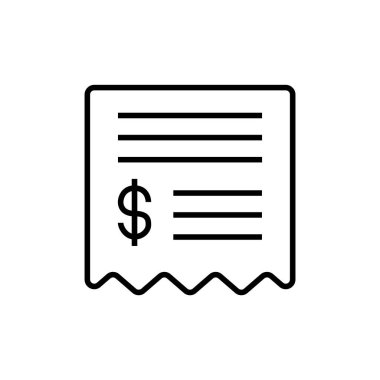 Siyah ana hatlı bir iş simgesi. Anlaşma, belge, kağıt, imza, anlaşma, finans, yazı. Vektör illüstrasyonu