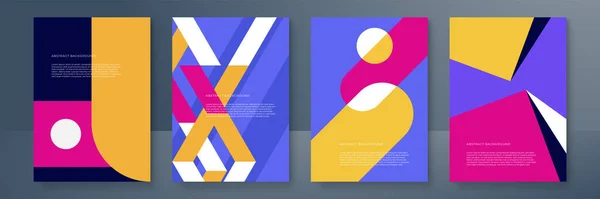 Moderne Géométrique Fond Abstrait Couvre Ensemble Motifs Ethniques Colorés Formes — Image vectorielle