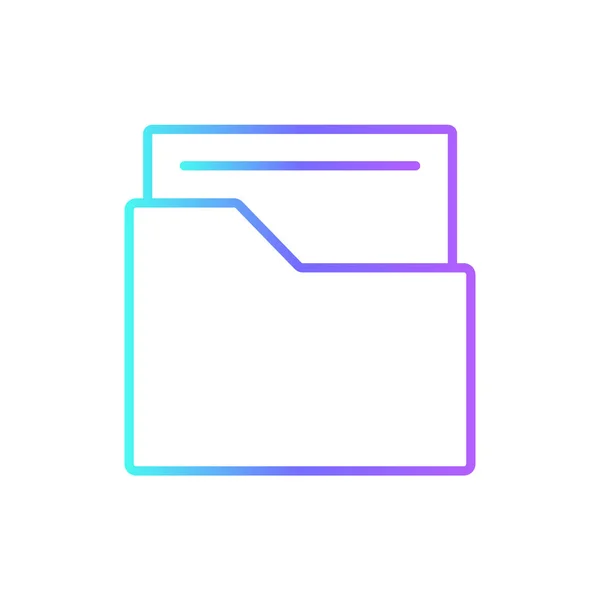 Folder Data Management Icoon Met Blauwe Duotone Stijl Document Papier — Stockvector