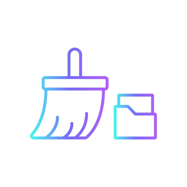 Données Nettoyage Icône Gestion Données Avec Style Bleu Duotone Ordinateur — Image vectorielle