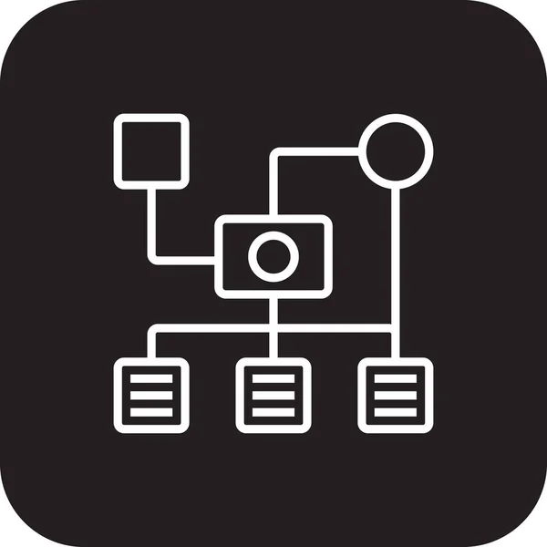 Иконка Управления Данными Черной Полосой Данные Цифровые Информация Символ Программирование — стоковый вектор